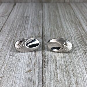 Vintage Foster Silver Engrave-able Cuff Links